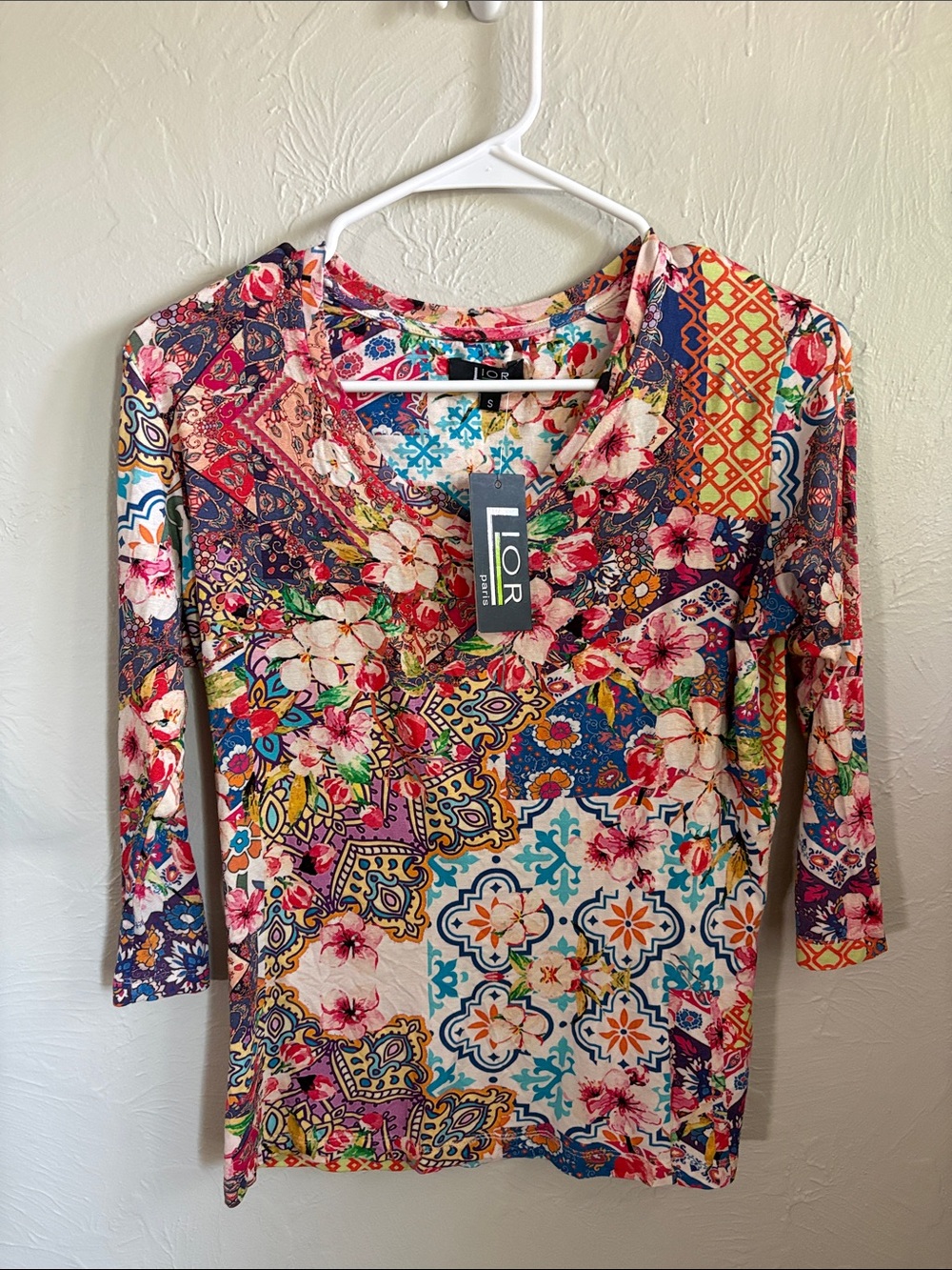LIOR Paris Floral Scoop Neck Top - Multicolor
